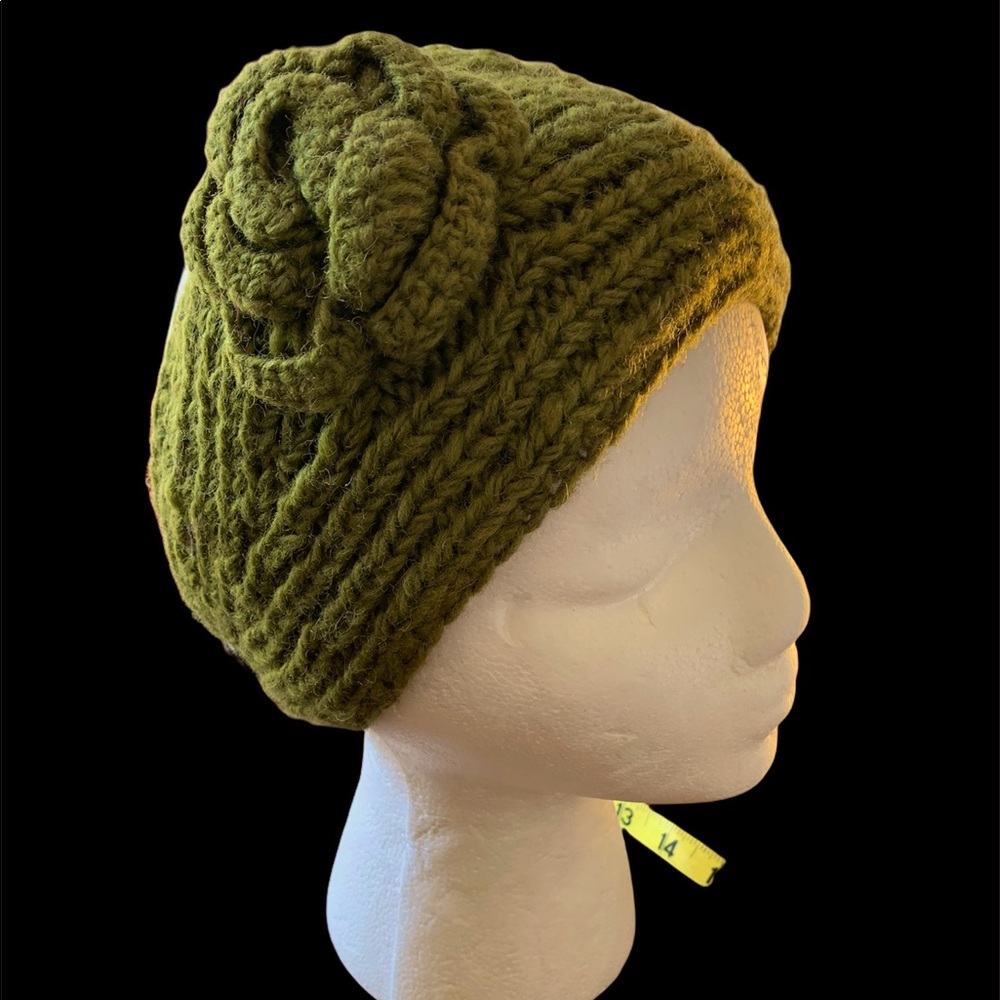 Green Knit Headband, Fully Lined NWT